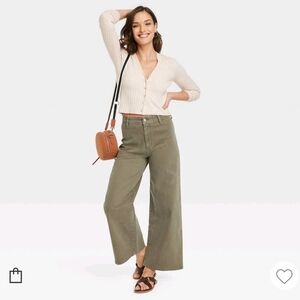 Olive Wide Leg Jeans